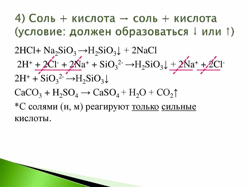 Соль кислота условия реакции. Соль кислота условия реакции