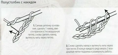 Столбик с накидом крючком для начинающих пошагово