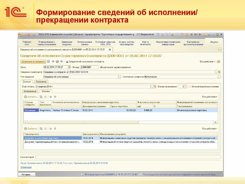 Сведения об исполнении контракта. Сведения о исполненных договорах. Сформировать информацию об исполнении (о расторжении) контракта. 1с закупки дополнение к 1с Бухгалтерия государственного учреждения 8. 1с исполнение контрактов