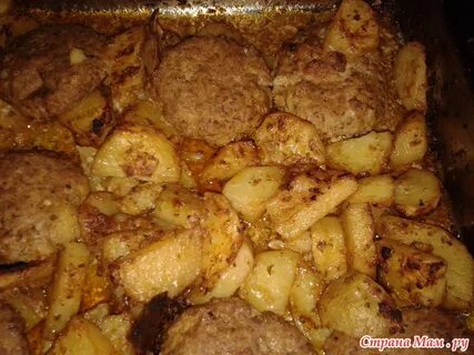 Запечь картофель с котлетами