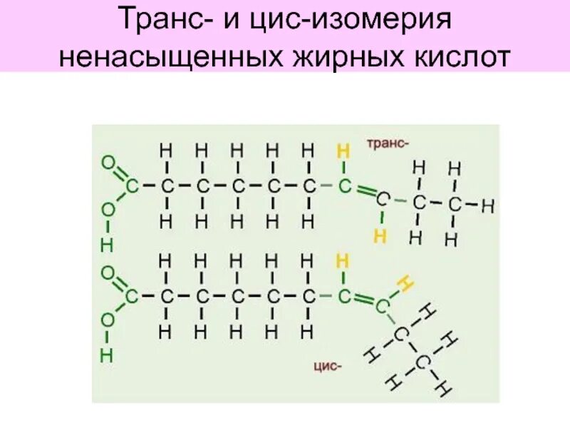 Ненасыщенной жирной кислоты цис- и транс-изомерию. Цис и транс изомеры жирных кислот. Цис транс изомерия жирных кислот. Изомерия ненасыщенных жирных кислот. Изомерия жиров