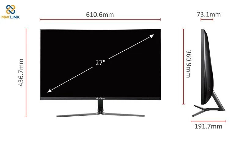 Диагональ экрана 23. Монитор VIEWSONIC vx2758-c-MH. Монитор 27 дюймов размер в см самсунг. Монитор 27 дюймов размер в см высота ширина. Монитор 24 дюйма габариты в см.