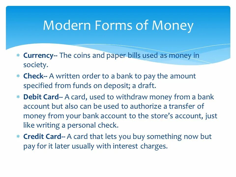 Forms of money. What is money. Main functions of money. Money property.