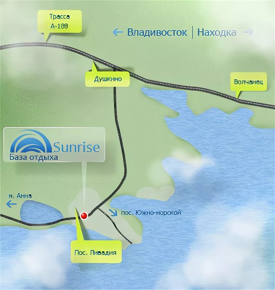 Санрайз база отдыха Ливадия. Карта баз отдыха Ливадия. База отдыха Ливадия на карте. Базы отдыха находка на карте. Сколько ехать до находки