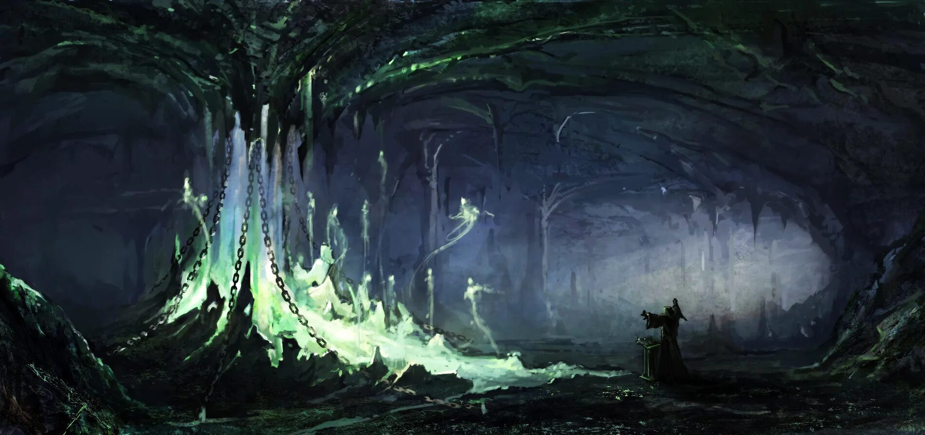 Пещера Скавенов. Пещера фэнтези. Сказочное подземелье. Сказочная пещера.
