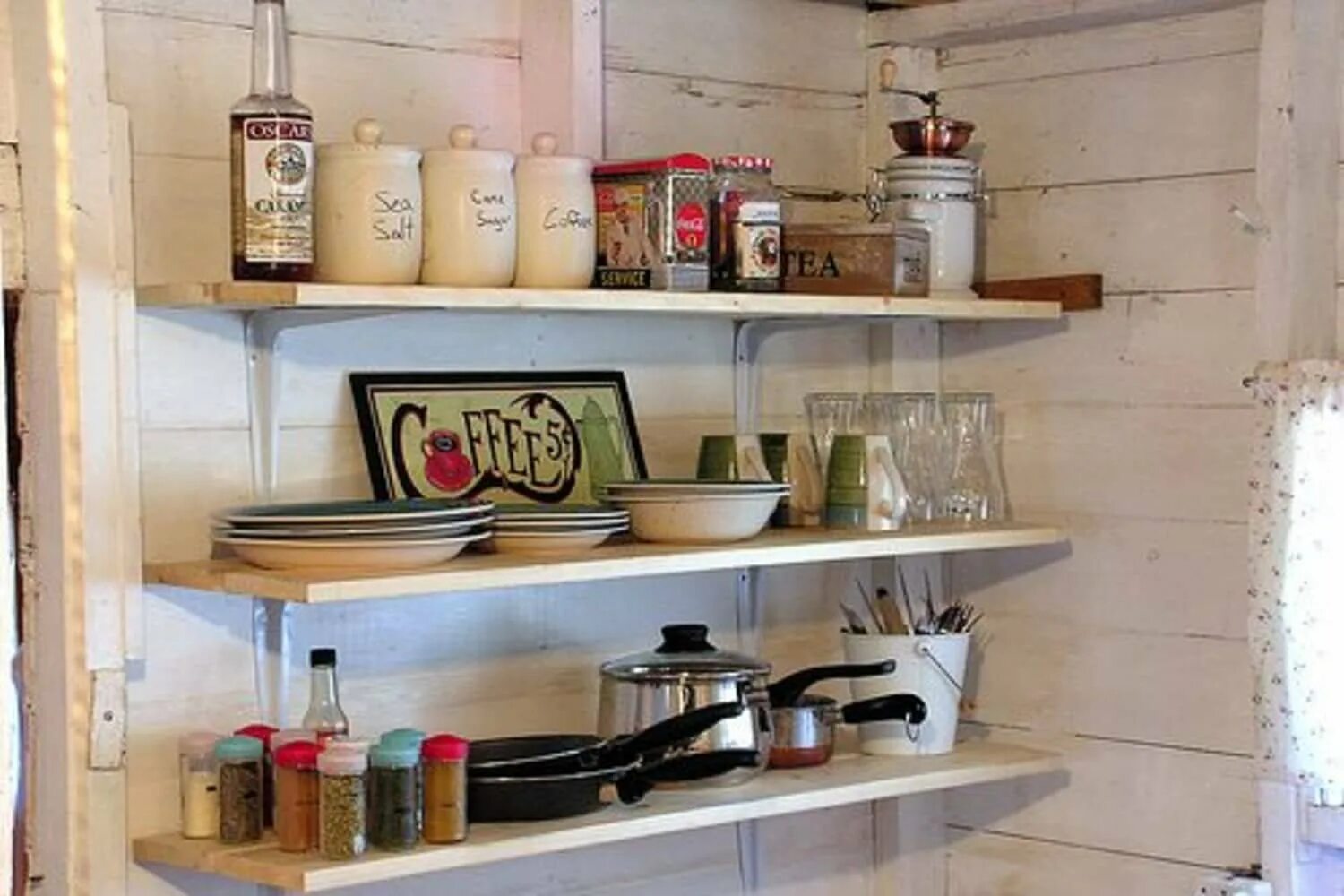 Milk is on the upper shelf