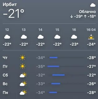 Ирбит на месяц