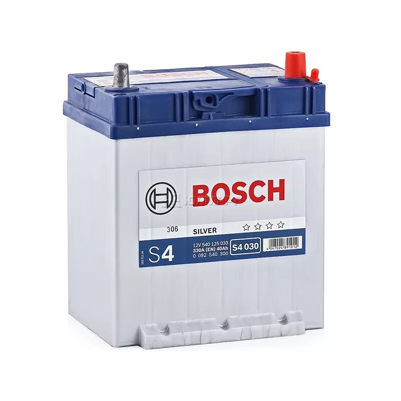 Купить аккумулятор бош 12. Автомобильный аккумулятор Bosch s4 030. Bosch 0092s40290 АКБ Bosch s4/12v 95ah 830a (d306 x d173 x h225) (+ -) прям полярн 0092s40290. Бош 40 Ач. Bosch s4 72ач.