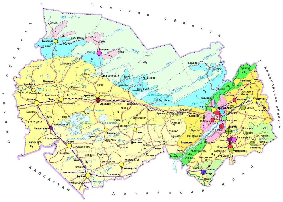 Карта Новосибирской Новосибирской области. Карта Новосибирской области подробная карта. Карта Новосибирской области с районами подробная карта. Новосибирск на карте Новосибирской области.