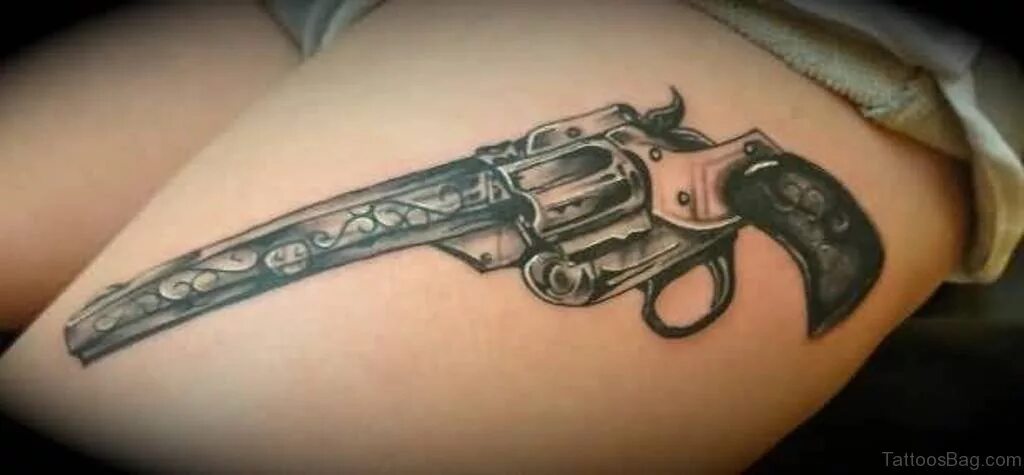 Тату револьвер. Тату подвязка с пистолетом. Tattoo guns. Тату наган. Tattoo guns.