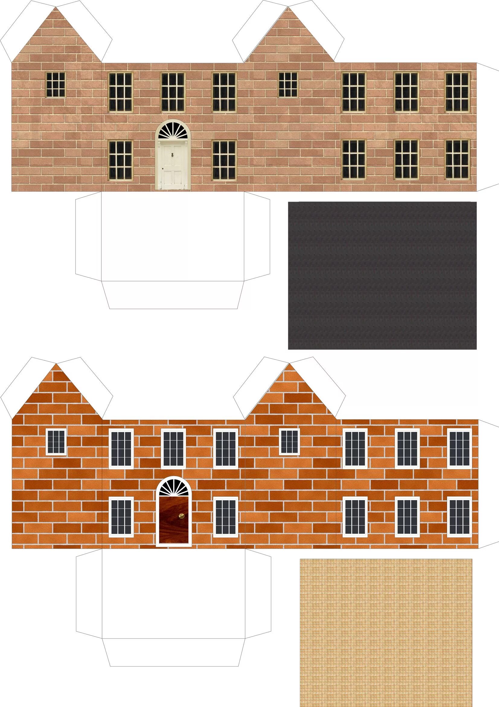 Развертка домика. Развёртка домика для склеивания. Макет домика. Бумажные макеты зданий.