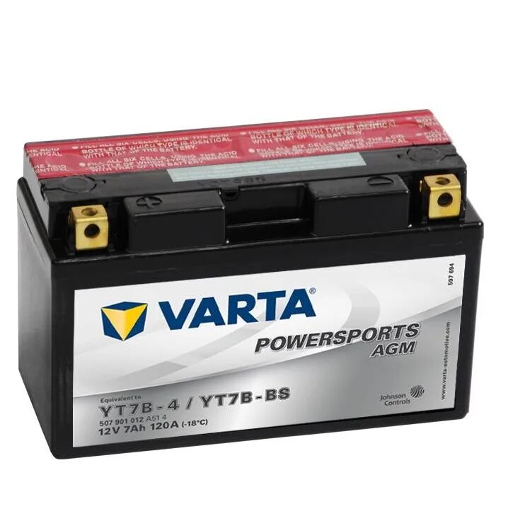 Agm 12v 7ah. Varta Powersports 12v/7ач (yt7b-BS) AGM. Аккумулятор Varta AGM yt7b-BS. Аккумулятор варта 12v 7ah. Аккумулятор Varta 12v 12ah.
