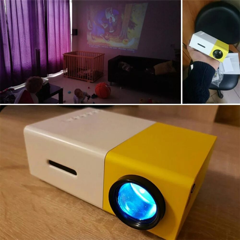 Как работает мини проектор. Мини проектор yg-300. проектор led projector yg300. мини led проектор yg300. проектор unic yg-300 желтый.