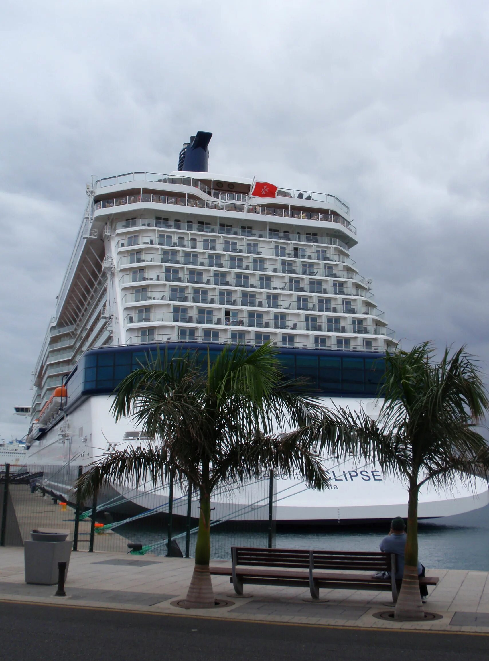 Cruise Ship in port. WILLEMSTAD, CURACAO - APRIL 10, 2018: Cruise ship Celebrity