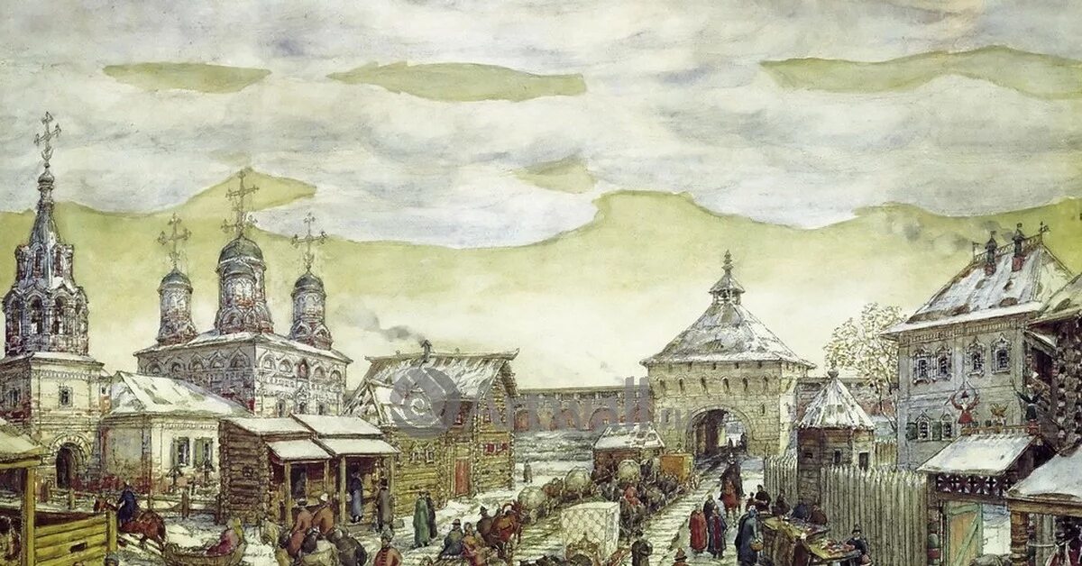 Белый город Мясницкие ворота Васнецов. Пушечный двор в Москве 16 век.