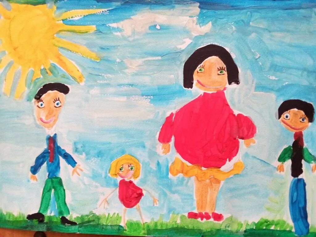 Детские рисунки. Рисунок моя семья. Рисунок на тему моя семья. Рисунокина тему моя семья. Нарисовать рисунок год семьи