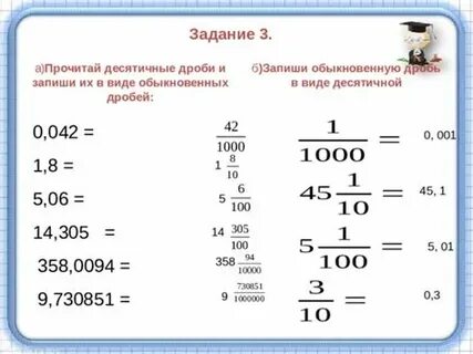 Преобразуйте обыкновенную дробь в бесконечную десятичную