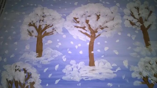 Деревья в снегу вторая младшая группа рисование. Зимнее дерево ватными палочками. Зимний лес ватными палочками. Деревья в инее рисование в подготовительной группе. Зимнее дерево с помощью ватных палочек.
