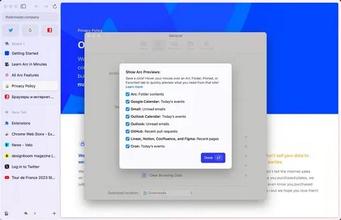 Arc browser