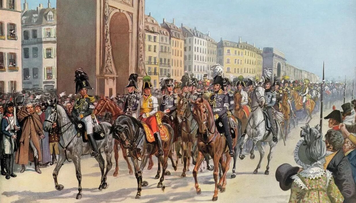 Русские войска в Париже 1814. Взятие Парижа 1814.
