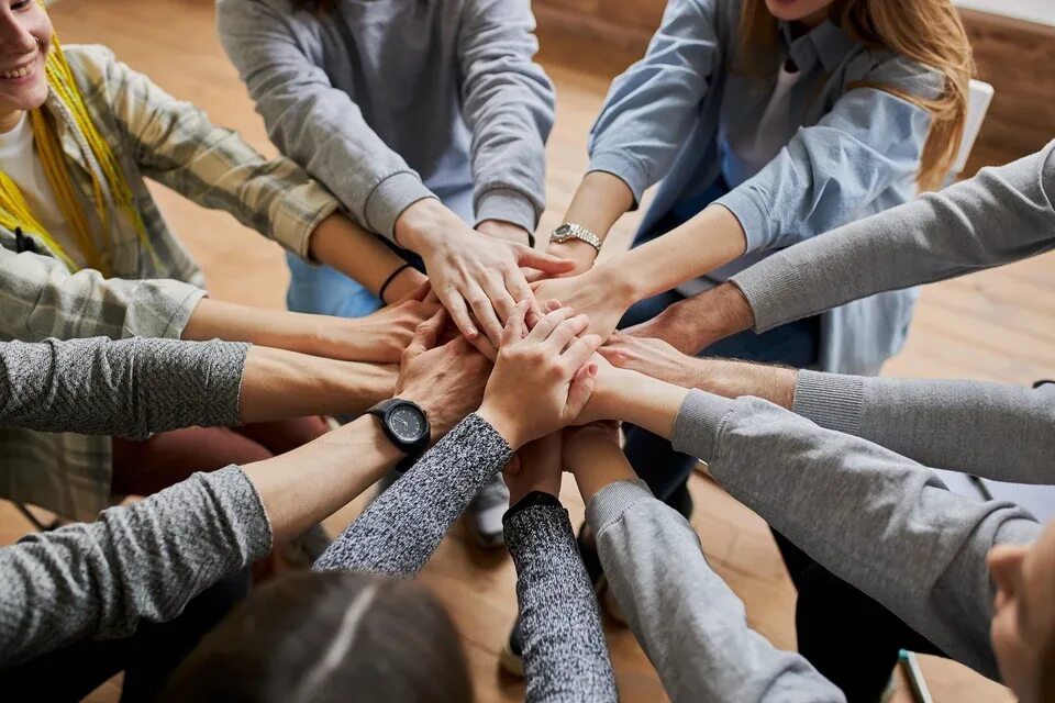 Hands holding together