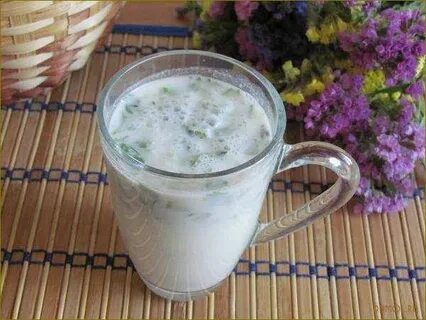 Айран с зеленью и огурцом