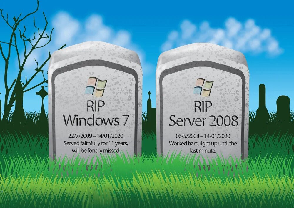 Могила Windows XP. Виндовс рип. Windows 7 end of support 2020. Windows 10 Rip. Support 2020