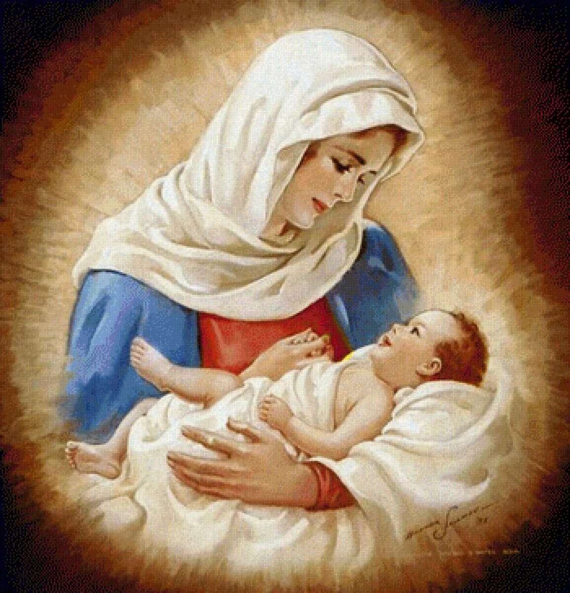 Св с ребенком. Икона Богоматери мать Иисуса Христа.