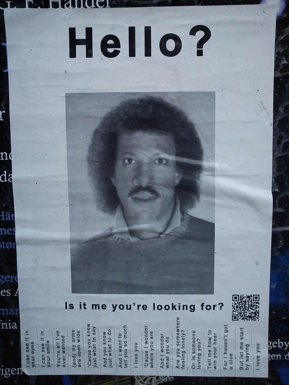 Hello is it me you looking for. Is it me you're looking for. Lionel Richie - hello, is it me you're looking for?. It is me.