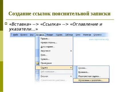 Вставки ссылок