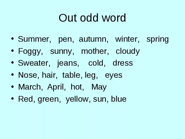 Odd word