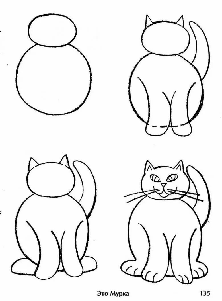 Рисунок карандашом 1 класс. Поэтапное рисование кошки для детей. Кошка для рисования для детей. Рисование кошки пошагово. Схема рисования кошки для детей.