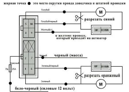 Схема подключения стекло