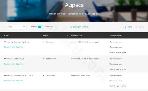 Открытие снятие без комиссии
