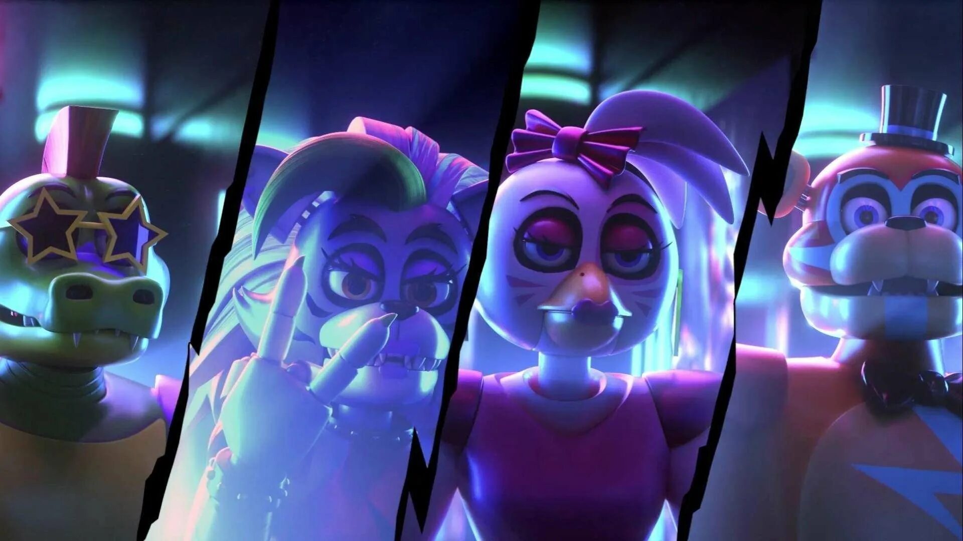 Солнце игра фредди. Фнаф 9 рокси и монти фредди. fnaf 9 security breach монти и рокси. фнаф 9 фредди рокси чика монти. фредди монти чика рокси.