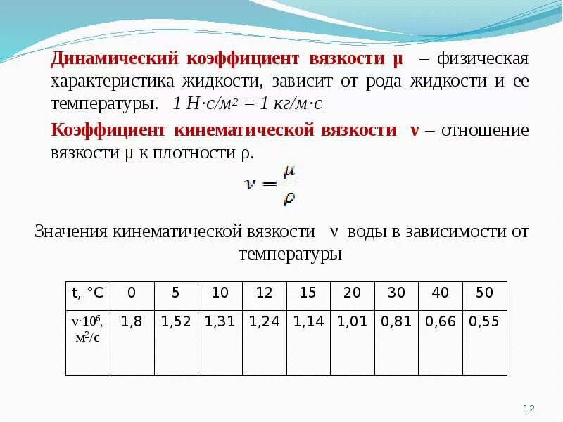 Μ воздуха. Коэффициент динамической вязкости формула.