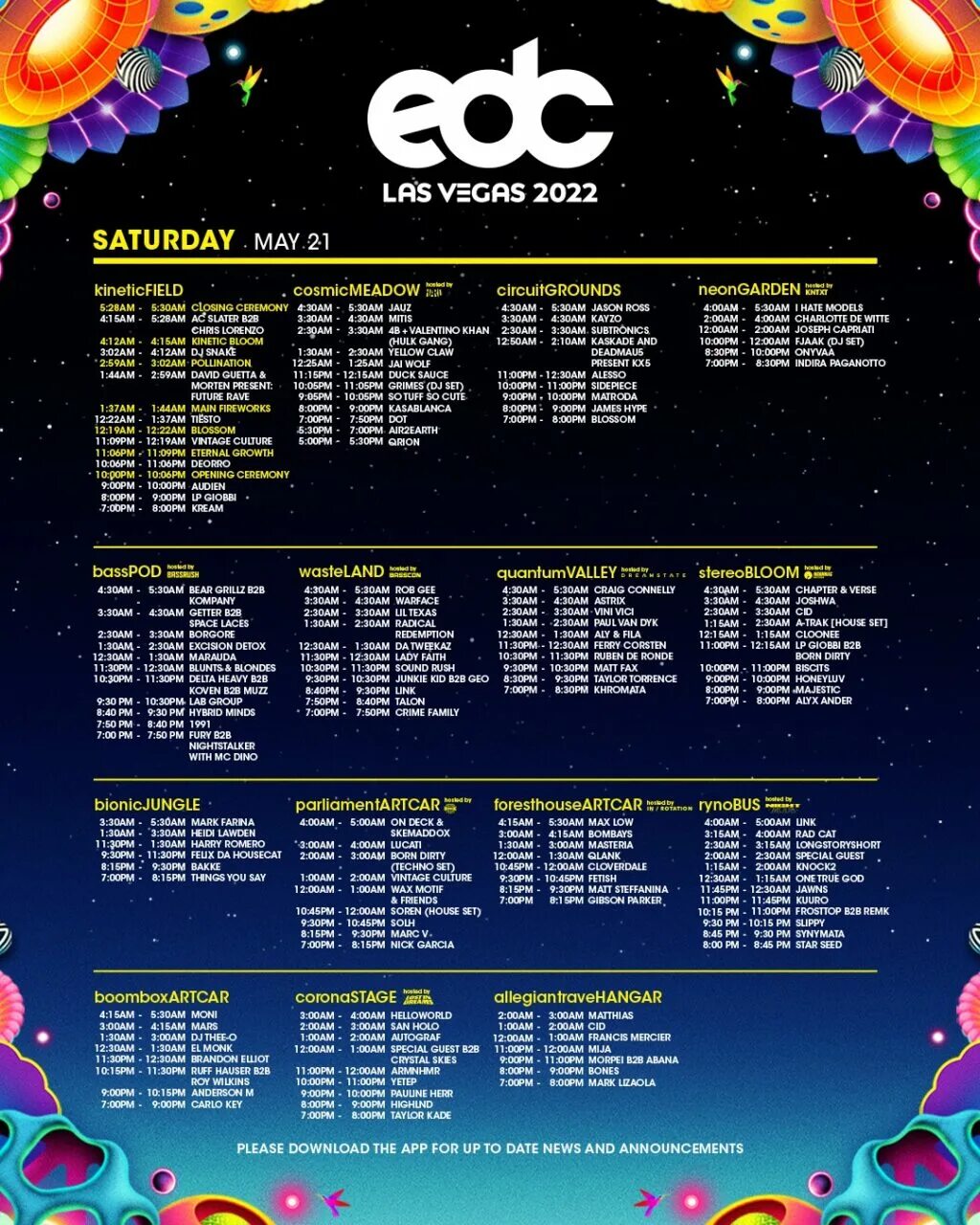 EDC las Vegas 2022 Set times Friday.