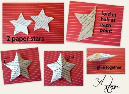 Craftaphile: How to Make a 3d Paper Star,this works great with cardboard fr...