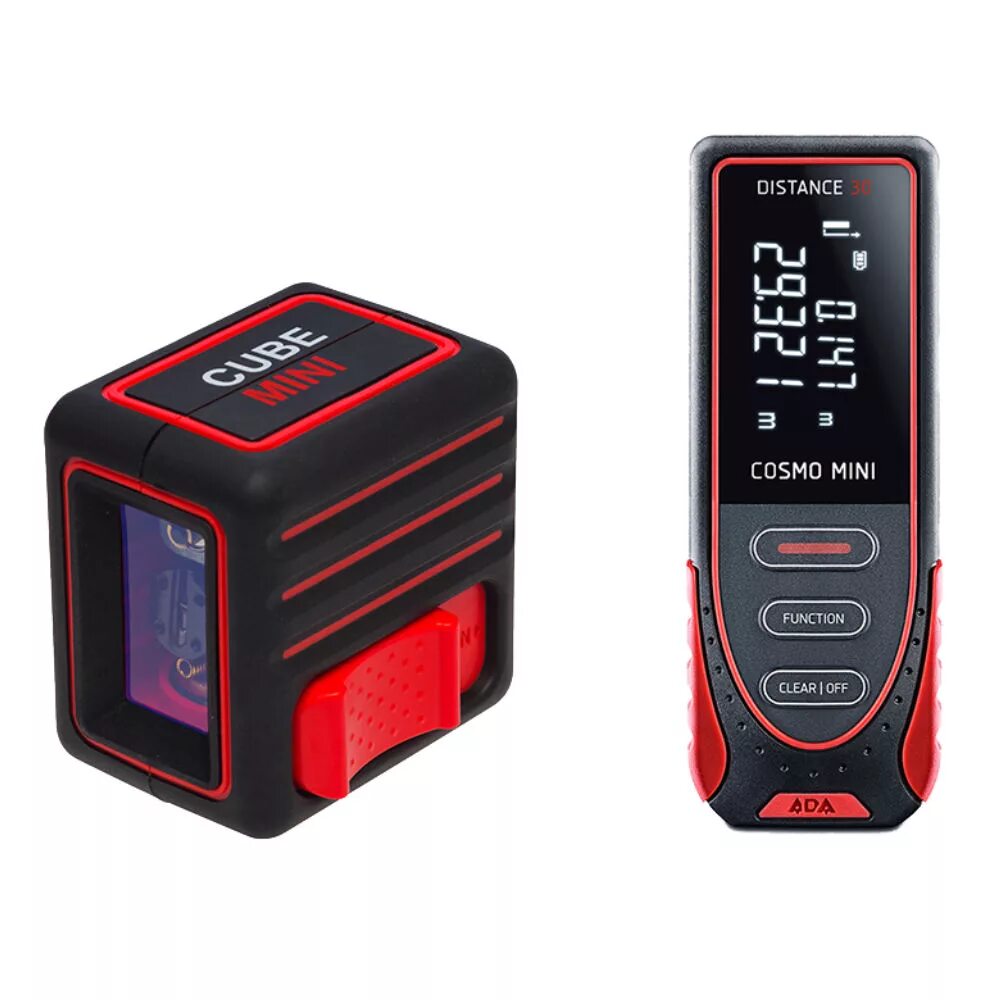 Лазерный комплект. Уровень лазерный ada cube mini basic edition. лазерный уровень ada instruments cube mini basic edition + дальномер cosmo mini а00585. нивелир лазерный ada cube mini basic edition+дальномер лазерный ada cosmo micro 25 а00690. комплект уровень дальномер ada.