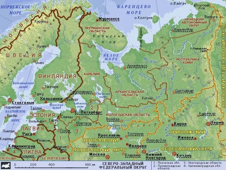 Петербург находится на севере