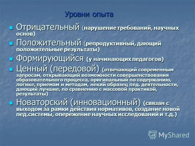 отрицательный опыт