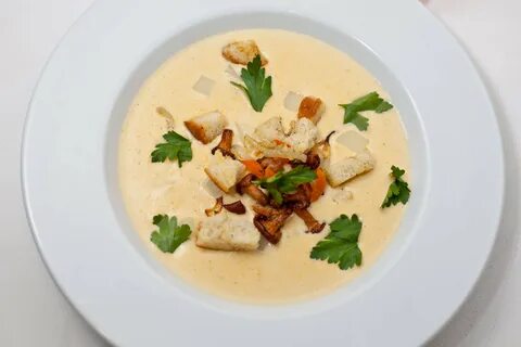 Суп с грибами и беконом