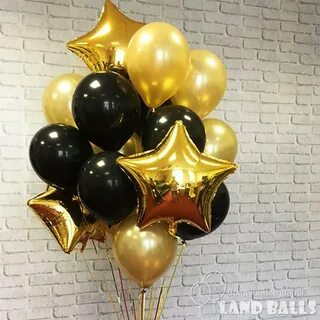 Шарики черные с золотом