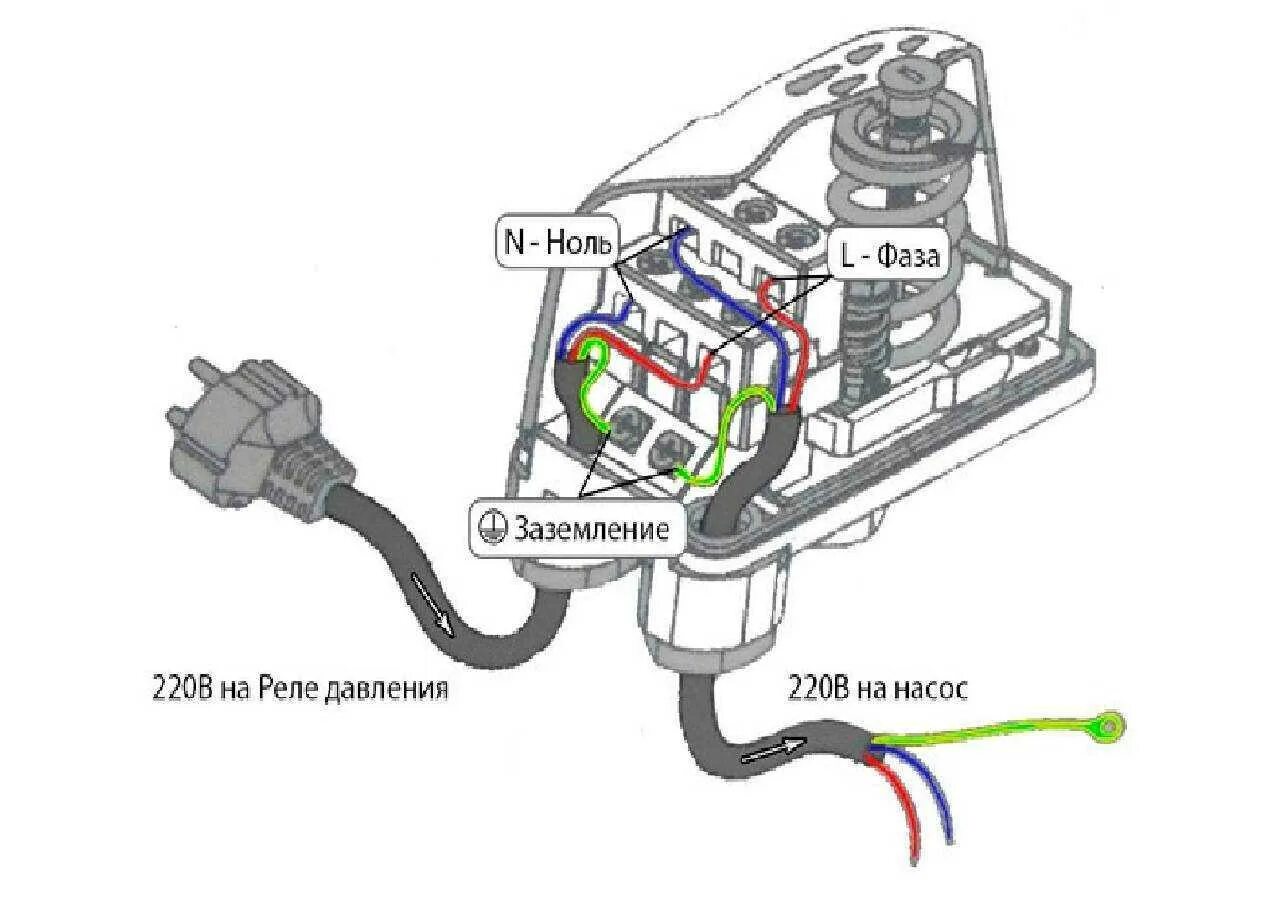 Подключение реле насоса воды. Схема подключения реле насосной станции. Схема подключения реле включения насоса. Электрическая схема подключения реле давления воды. Схема соединения реле давления воды.