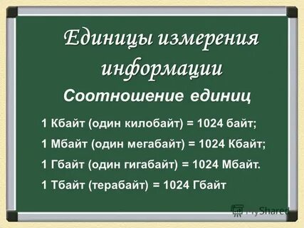 Единицы измерения информации в информатике 10 класс