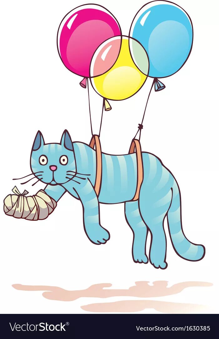 Хармс удивительная кошка. Котенок с воздушными шариками. Котик с воздушным шариком. Рисование кошка с воздушными шариками.