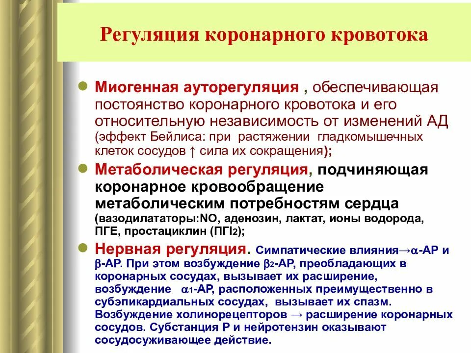 Регулируют кровообращение. Регуляция коронарного кровотока. Саморегуляция коронарного кровотока. Коронарный кровоток и его регуляция. Механизмы коронарного кровотока.