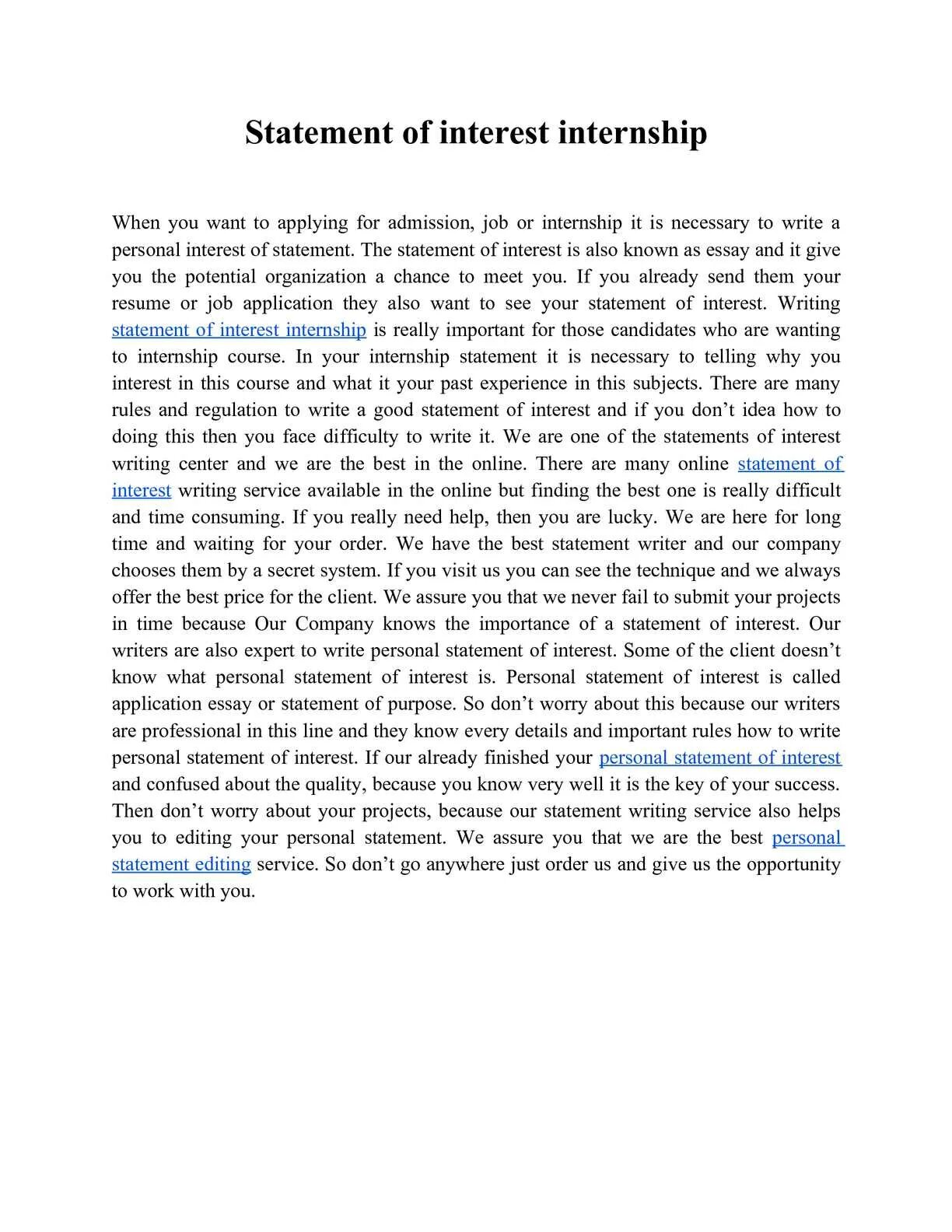 Statement of interest. How to write statement of interest. statement of interest example. statement of interest sample. statement of interest for internship.