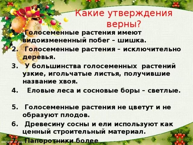 Водоросли верные утверждения. Какие утверждения верны. Огласеменных растений имеется видоизменённый побег. Верные утверждения о голосеменных растениях. Утверждения о растениях.