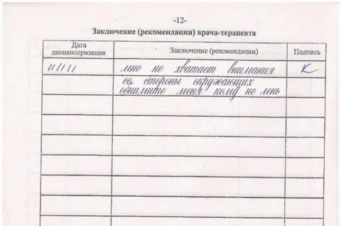 Рекомендации терапевту